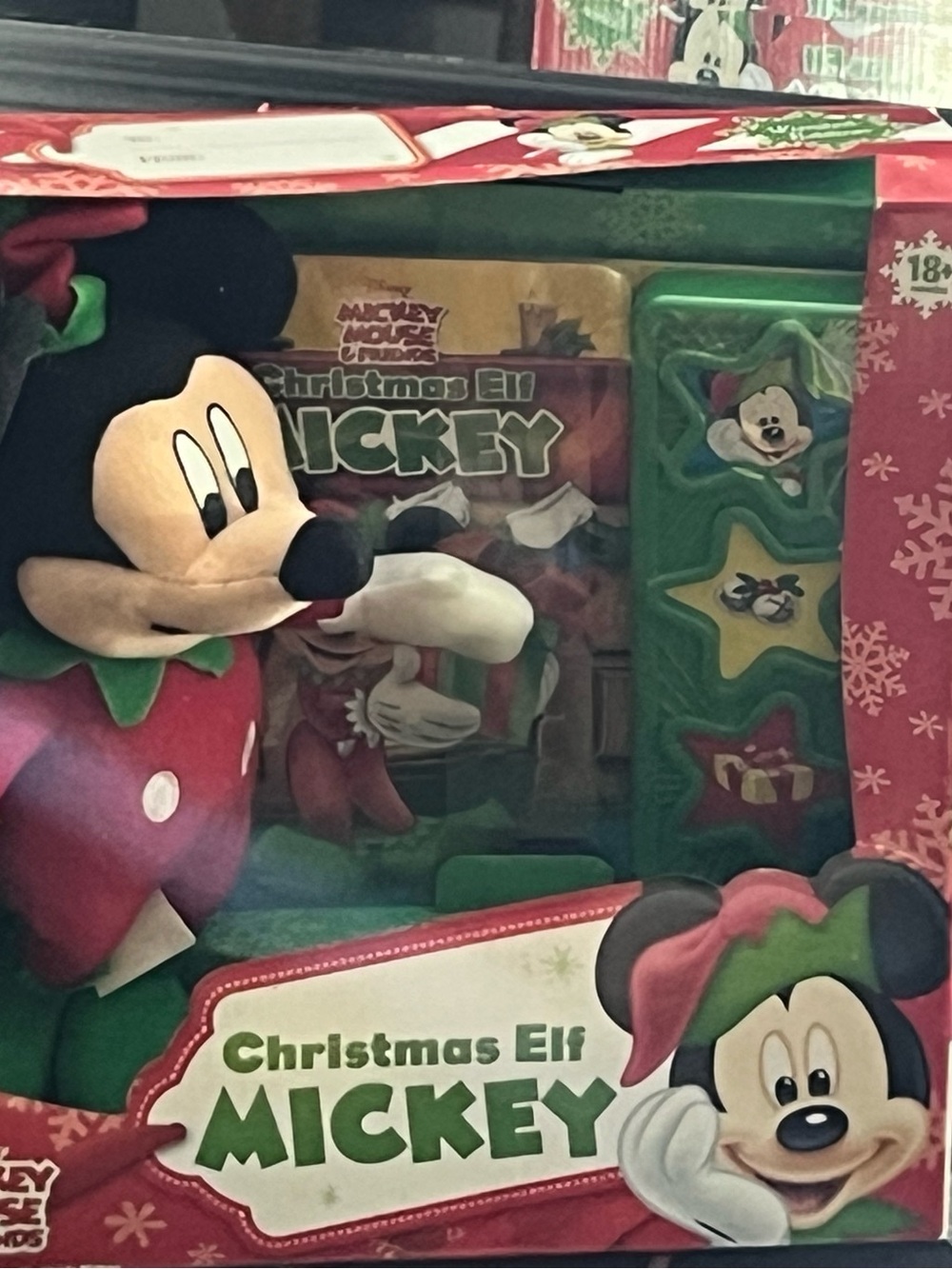 Disney Limited Edition Christmas Elf Mickey Mouse Play-a-Sound Book and Plush